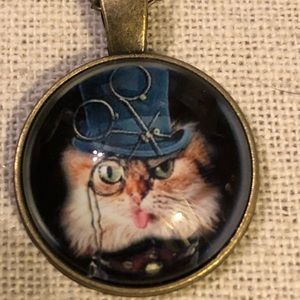 Steampunk cat necklace
